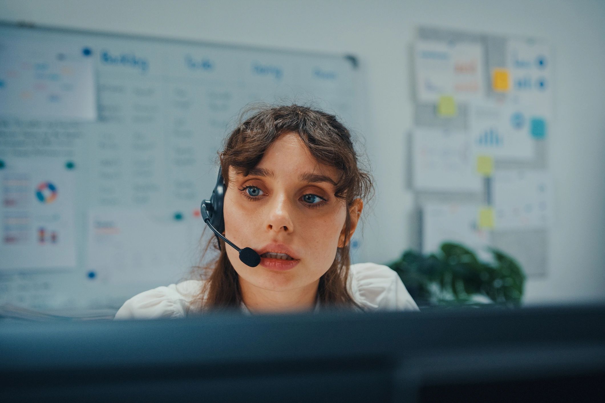 Customer support agent providing remote assistance